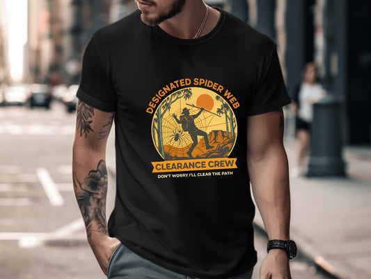 'Designated Spider Web Clearance Crew' Hiking T-Shirt
