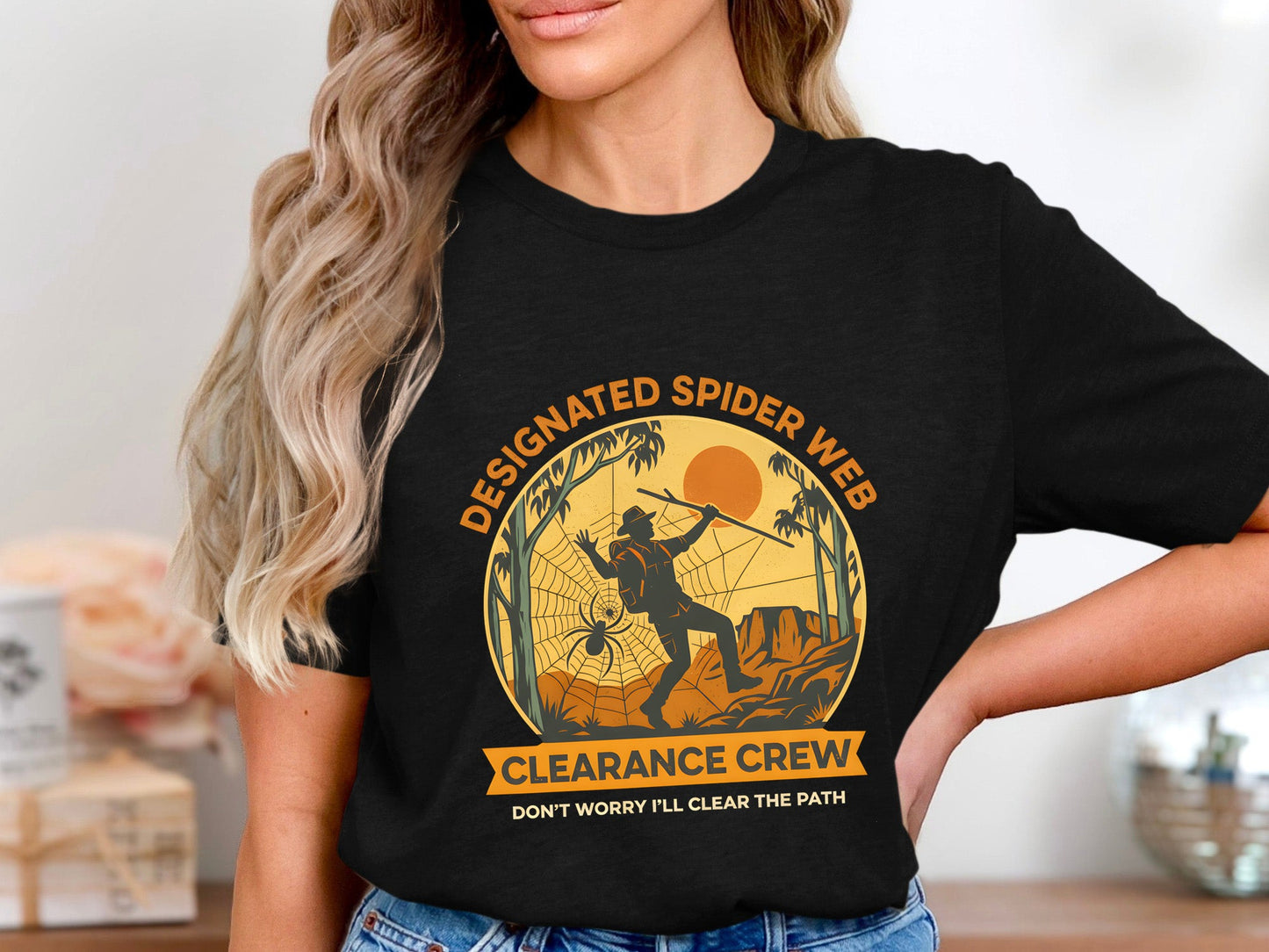 'Designated Spider Web Clearance Crew' Hiking T-Shirt