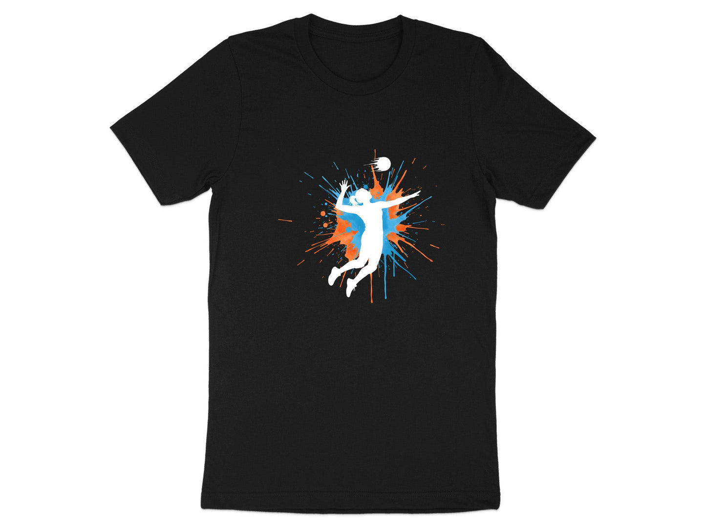 Abstract Volleyball Splatter Silhouette T-Shirt