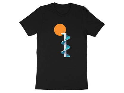 Spiral Staircase to Success Surreal Art T-Shirt - Minimalist Graphic Tee
