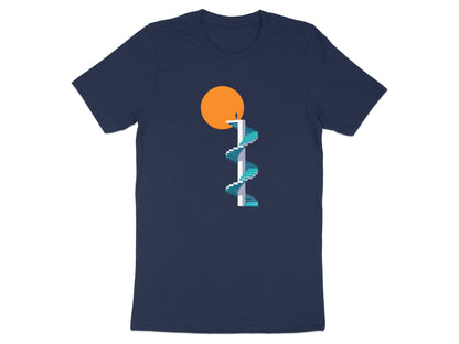 Spiral Staircase to Success Surreal Art T-Shirt - Minimalist Graphic Tee