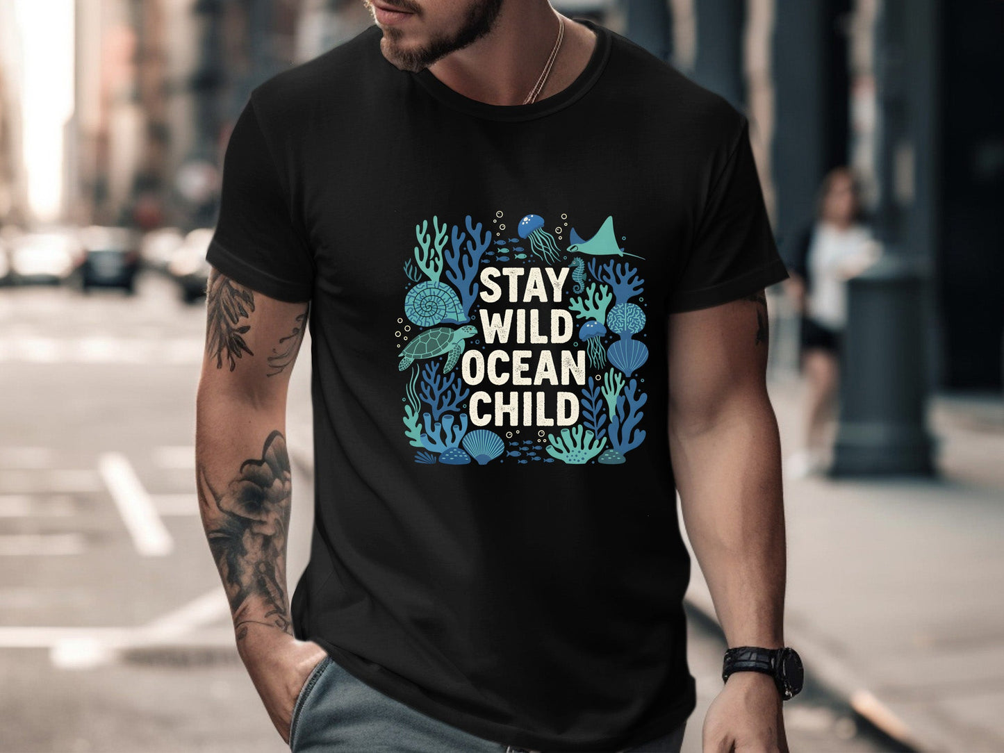 Stay Wild Ocean Child T-Shirt | Marine Life Coral Reef Tee
