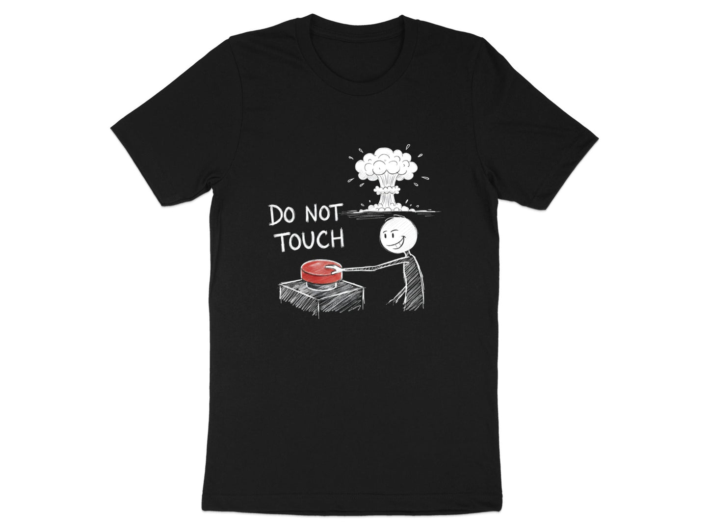 Do Not Touch Stickman Explosion Graphic T-Shirt