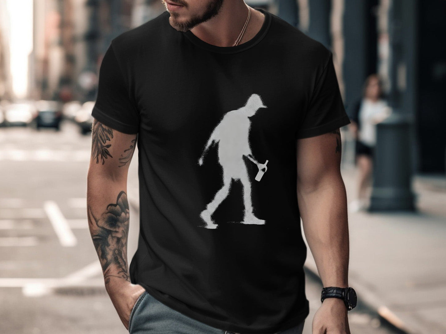 Blurry Silhouette Urban Streetwear T-Shirt