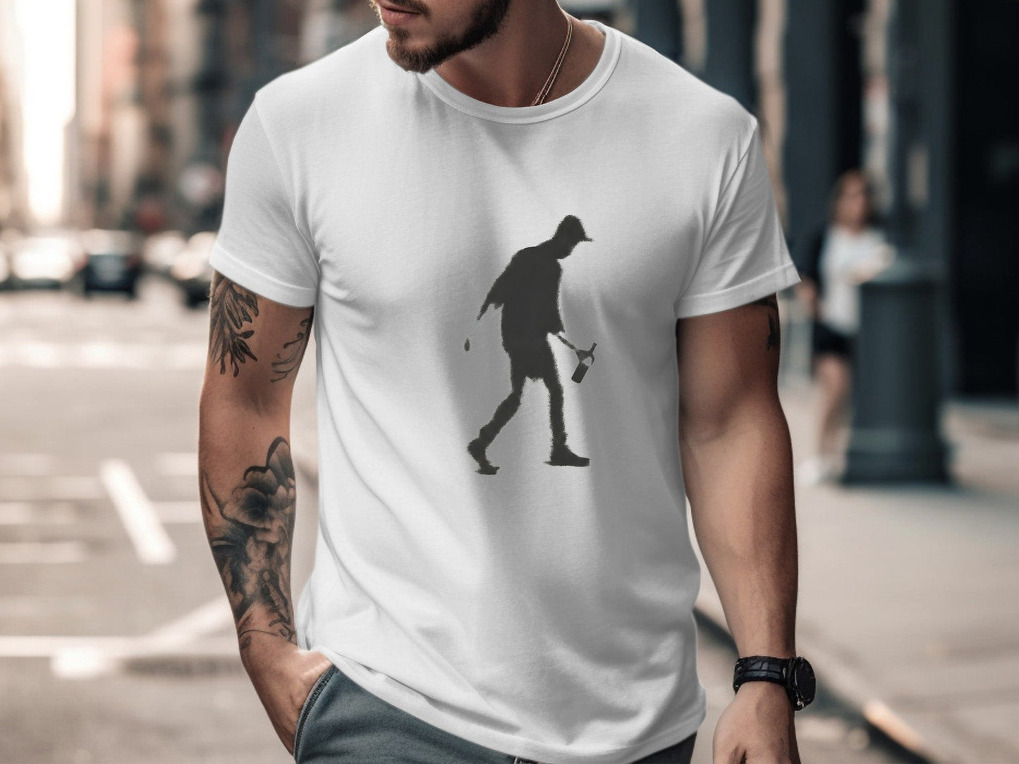 Blurry Silhouette Urban Streetwear T-Shirt