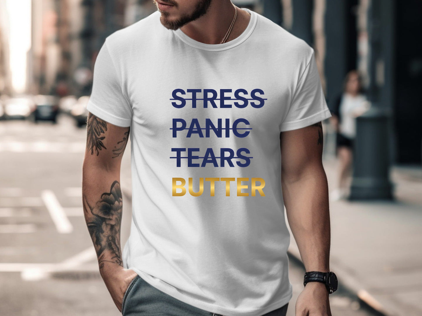 Stress Panic Tears Butter T-Shirt - Funny Baker & Pastry Chef Tee
