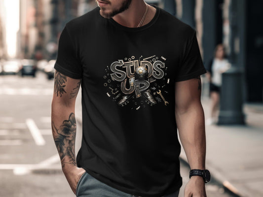Studs Up Mechanical Steampunk Soccer T-Shirt