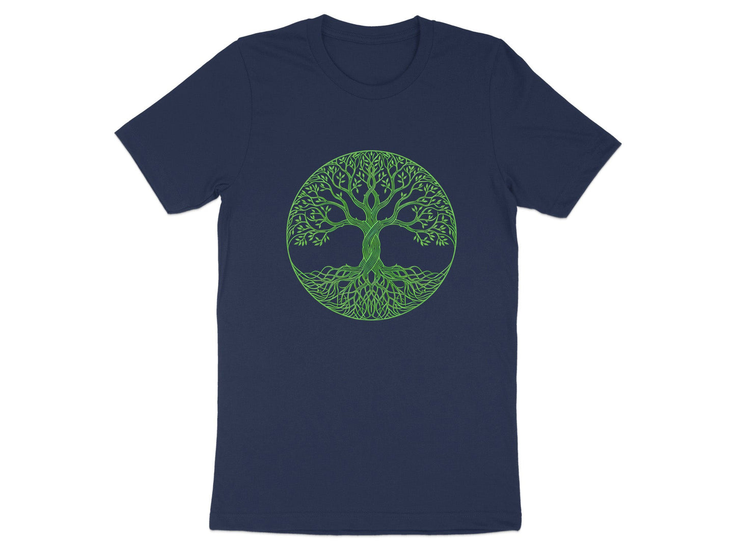 Green Line Art Celtic Tree of Life T-Shirt