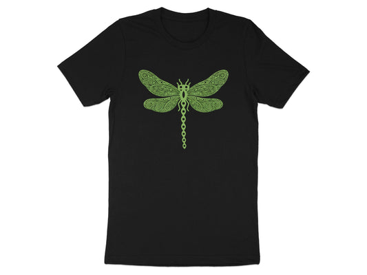Intricate Stylized Green Dragonfly T-Shirt