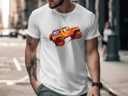 Vibrant Orange 4x4 Action Graphic T-Shirt
