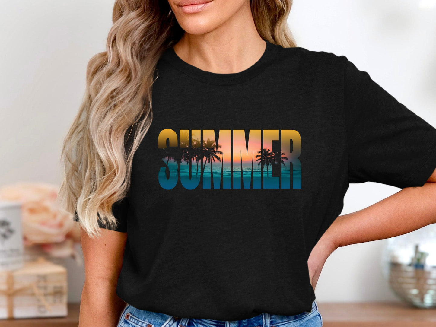 Tropical Summer Typography T-Shirt | Sunset Beach Graphic Tee