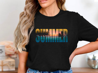 Tropical Summer Typography T-Shirt | Sunset Beach Graphic Tee