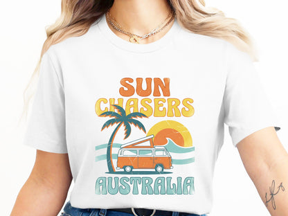 Sun Chasers Australia Kombi T-Shirt| Retro Road Trip Graphic Tee
