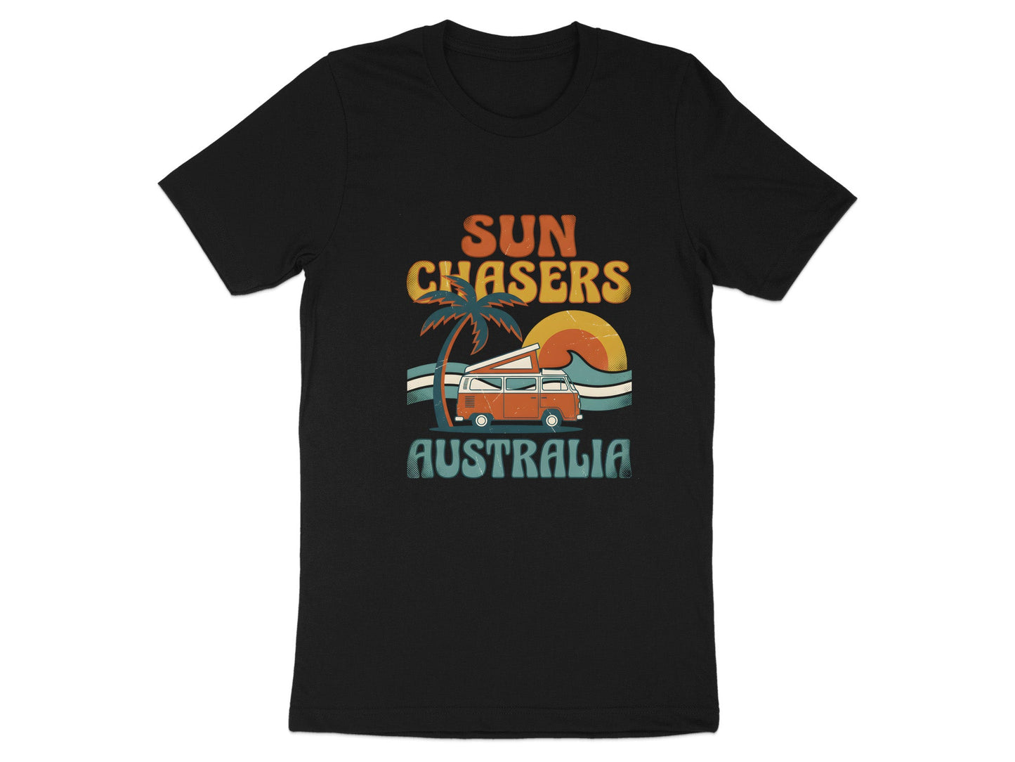 Sun Chasers Australia Kombi T-Shirt| Retro Road Trip Graphic Tee