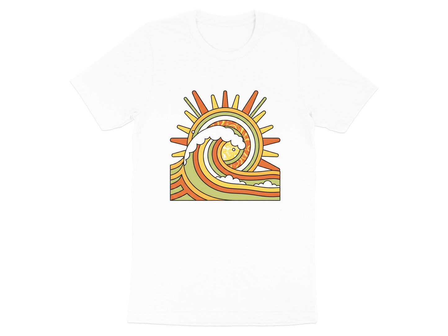 Retro Geometric Wave T-Shirt | 70s Psych Surf Graphic Tee