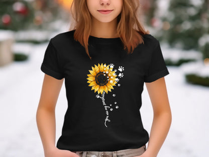 You Are My Sunshine Sunflower Paw Print T-Shirt