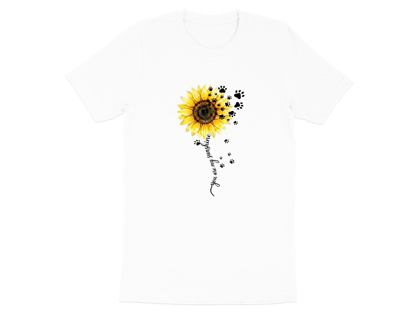 You Are My Sunshine Sunflower Paw Print T-Shirt