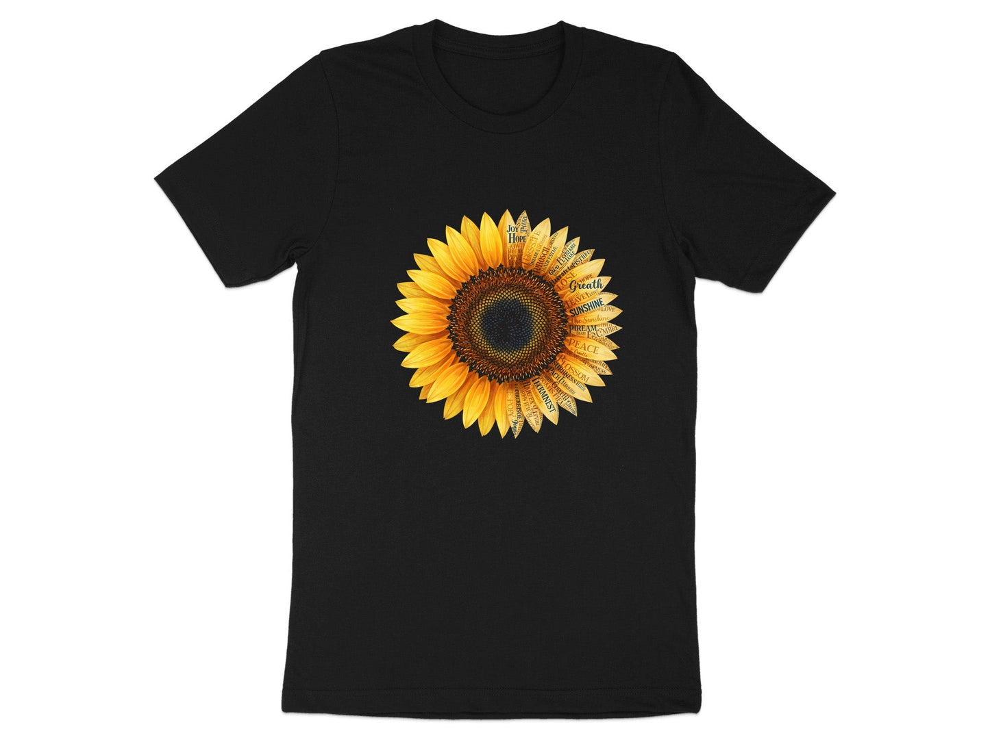 Sunflower Word Art Inspirational T-Shirt