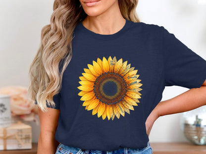 Sunflower Word Art Inspirational T-Shirt