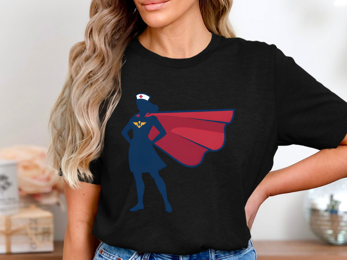 Superhero Nurse Silhouette T-Shirt - Wonder Nurse Tee