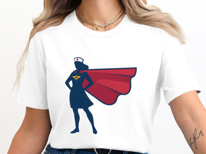 Superhero Nurse Silhouette T-Shirt - Wonder Nurse Tee