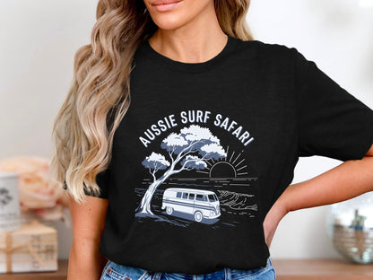 Aussie Surf Safari Kombi T-Shirt| Retro Beach Camper Tee