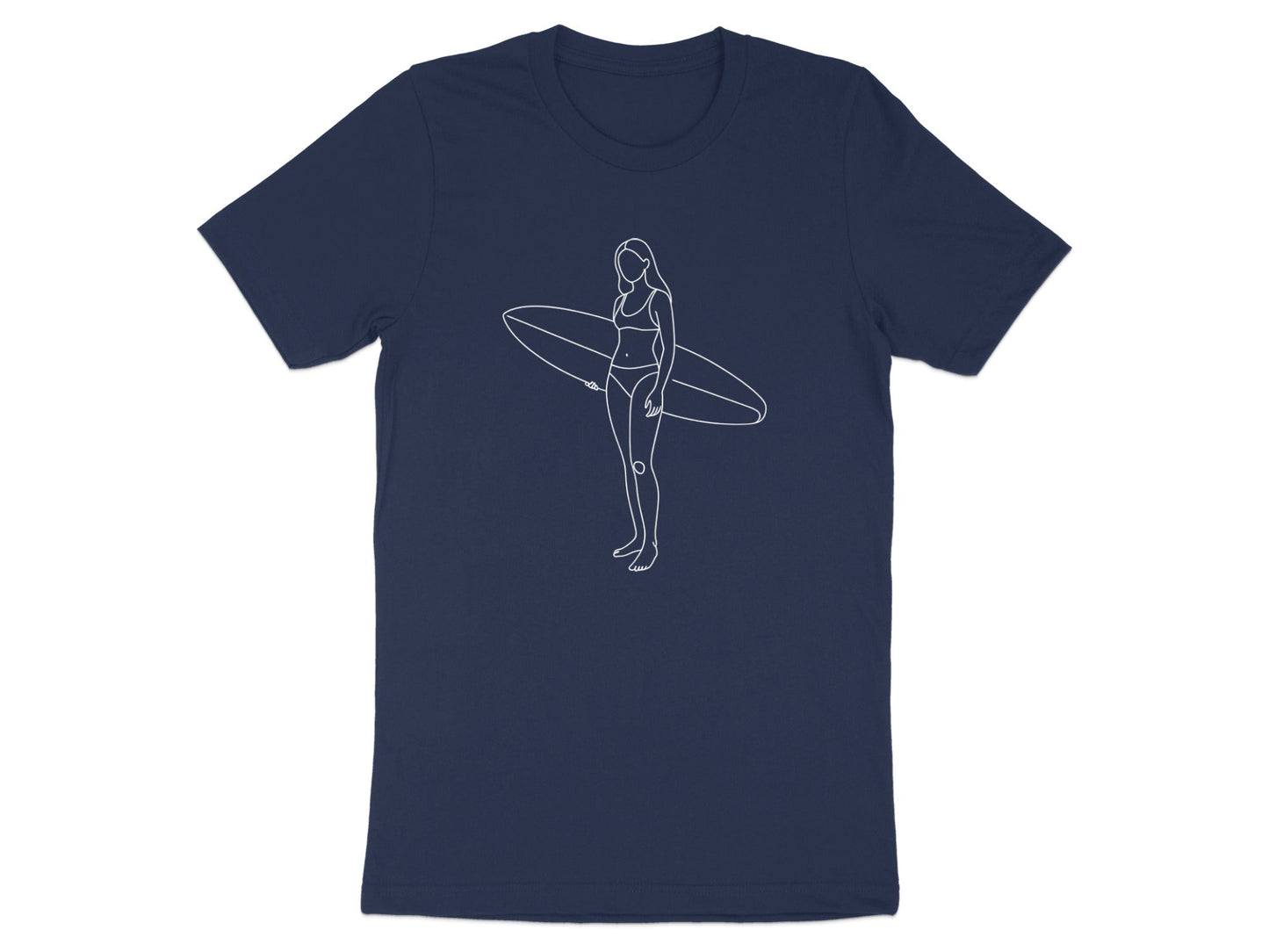 Minimalist Surfer Line Art T-Shirt
