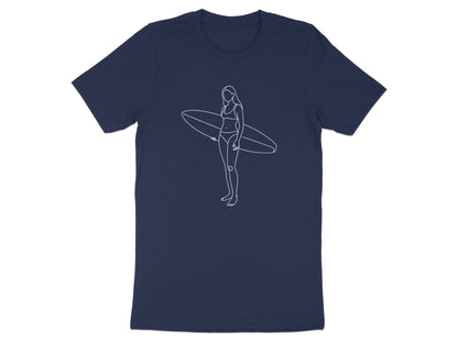 Minimalist Surfer Line Art T-Shirt