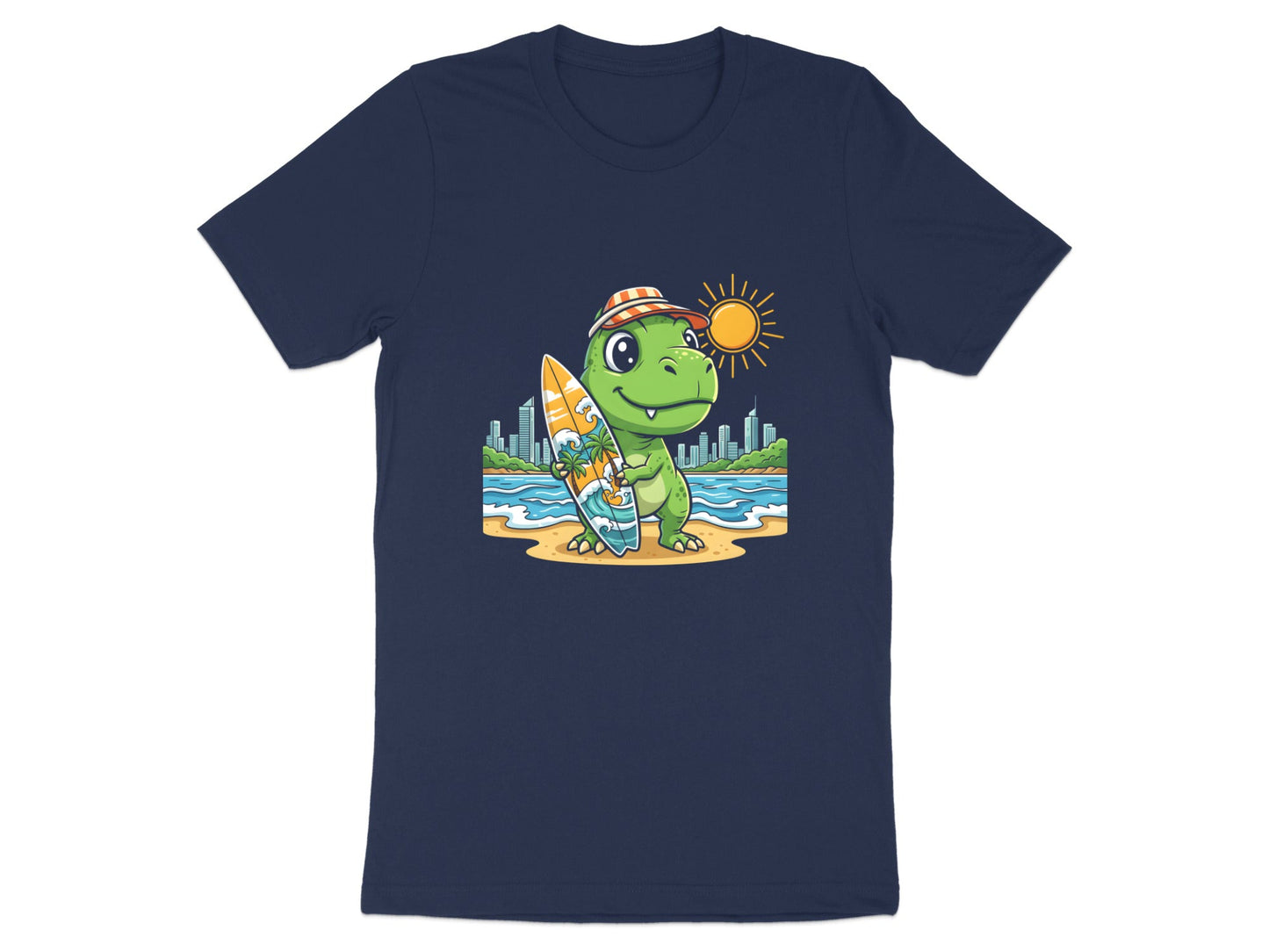 Surfing T-Rex Beach T-Shirt - Gold Coast Style Summer Tee