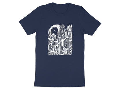 Surreal Dinosaur Stairs T-Shirt - Escher Inspired Fine Art