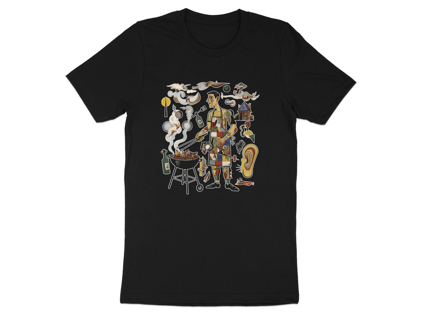 Surreal BBQ Chef Abstract Graphic T-Shirt