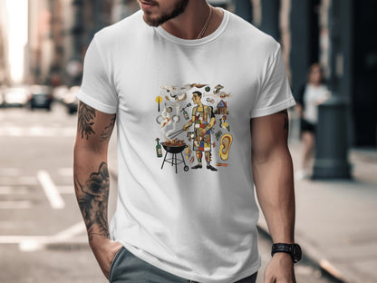 Surreal BBQ Chef Abstract Graphic T-Shirt