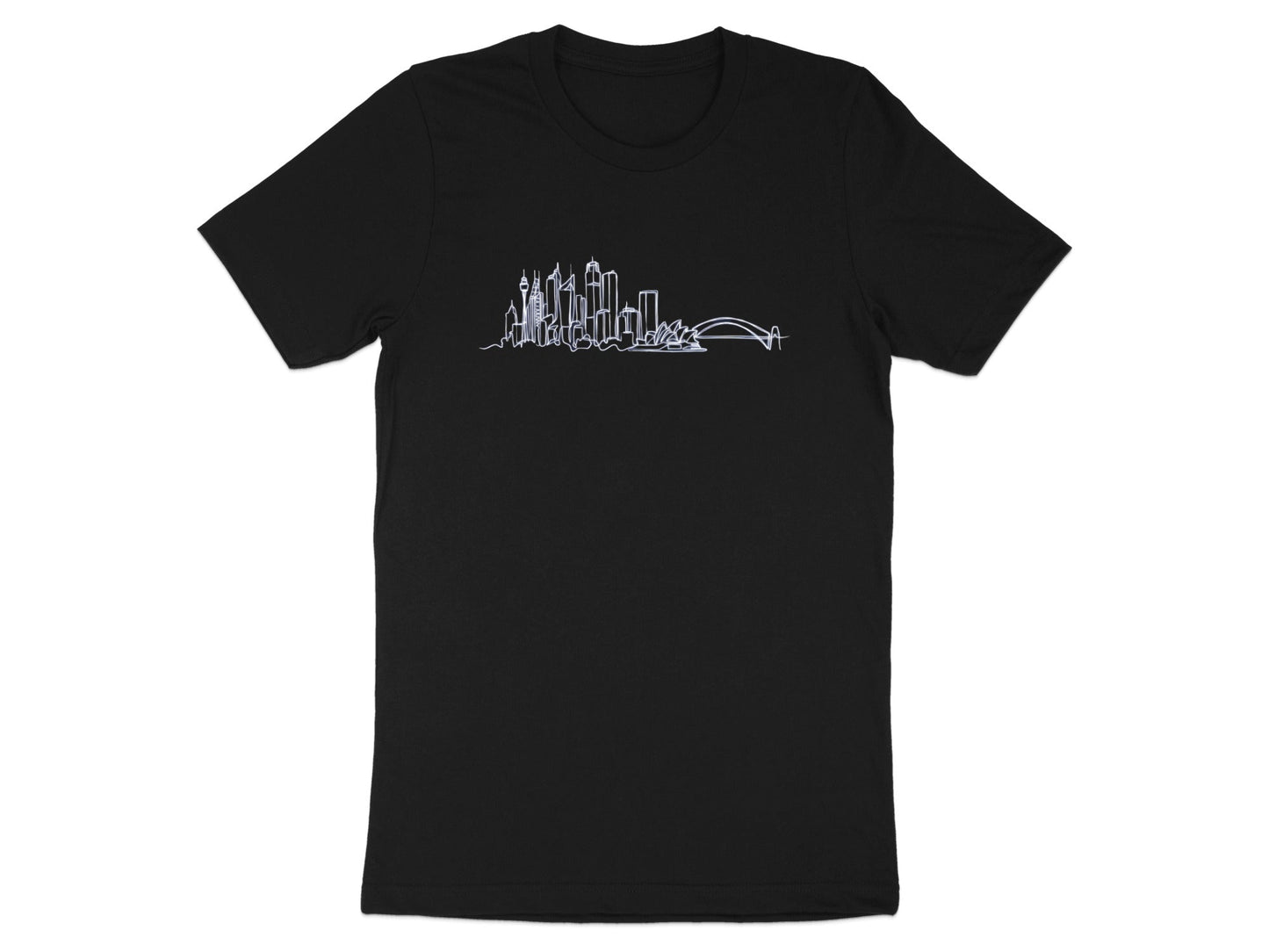 Sydney City Skyline Line Art T-Shirt - Architectural Sketch Tee