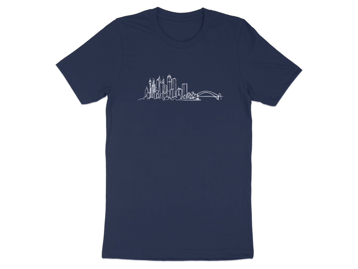 Sydney City Skyline Line Art T-Shirt - Architectural Sketch Tee