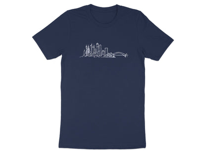 Sydney City Skyline Line Art T-Shirt - Architectural Sketch Tee