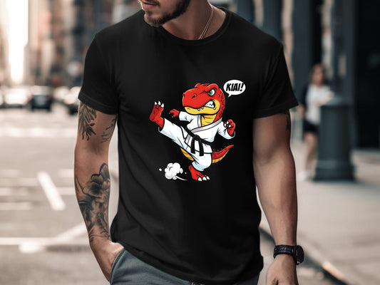 Kiai! T-Rex Karate Dinosaur T-Shirt