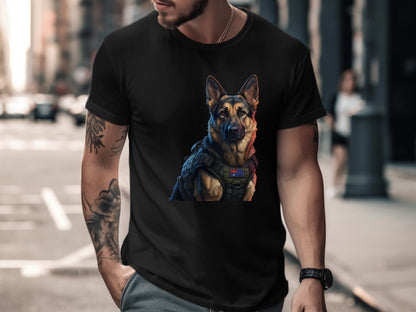 Tactical German Shepherd K9 T-Shirt - Australian Flag Vest