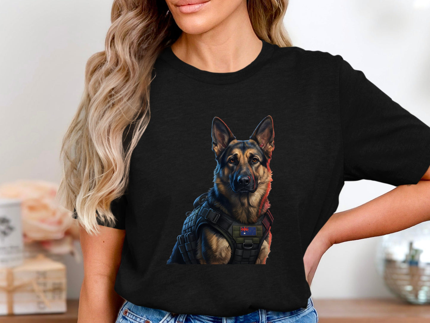 Tactical German Shepherd K9 T-Shirt - Australian Flag Vest