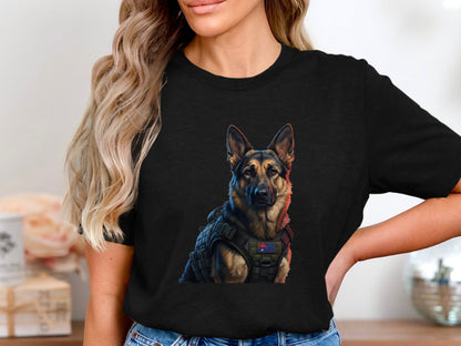 Tactical German Shepherd K9 T-Shirt - Australian Flag Vest