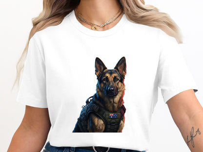 Tactical German Shepherd K9 T-Shirt - Australian Flag Vest