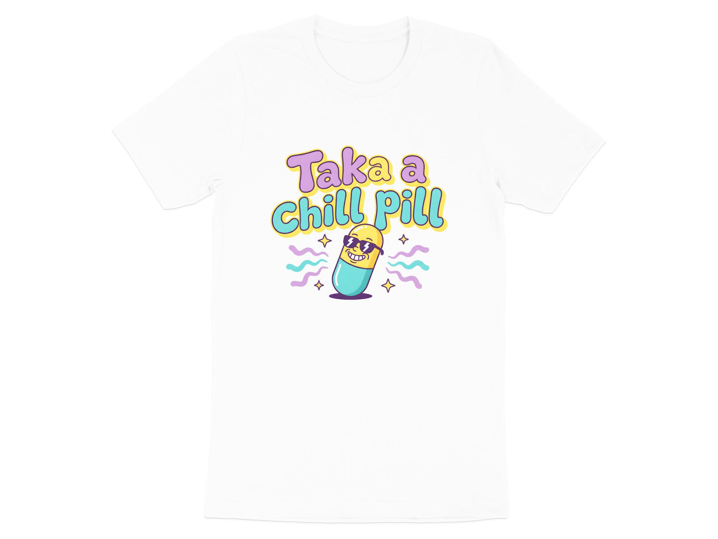 Take a Chill Pill Retro Cartoon Character T-Shirt