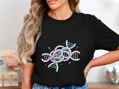Tangled DNA Strands T-Shirt - Genetic Abstract Science Art