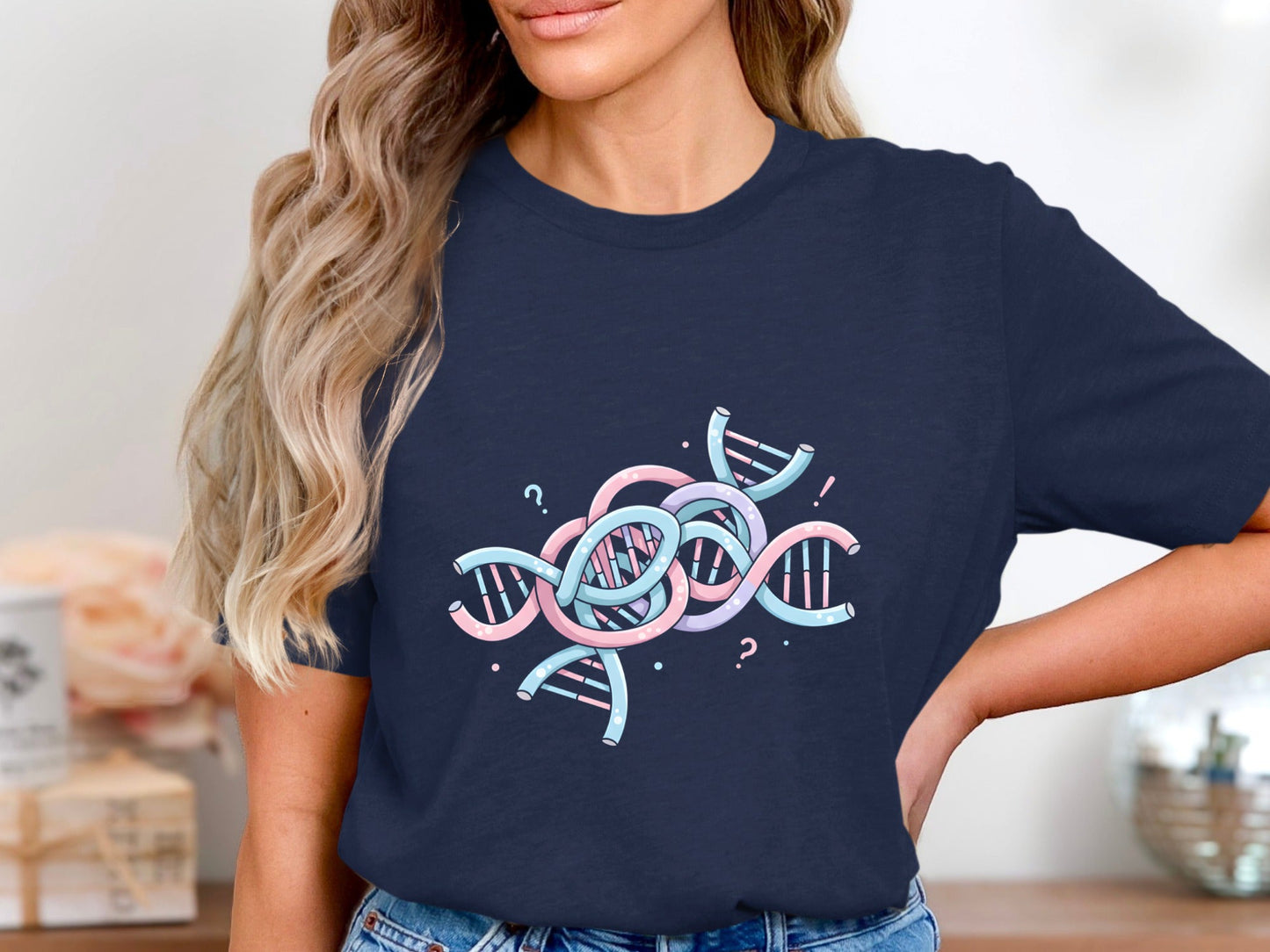 Tangled DNA Strands T-Shirt - Genetic Abstract Science Art