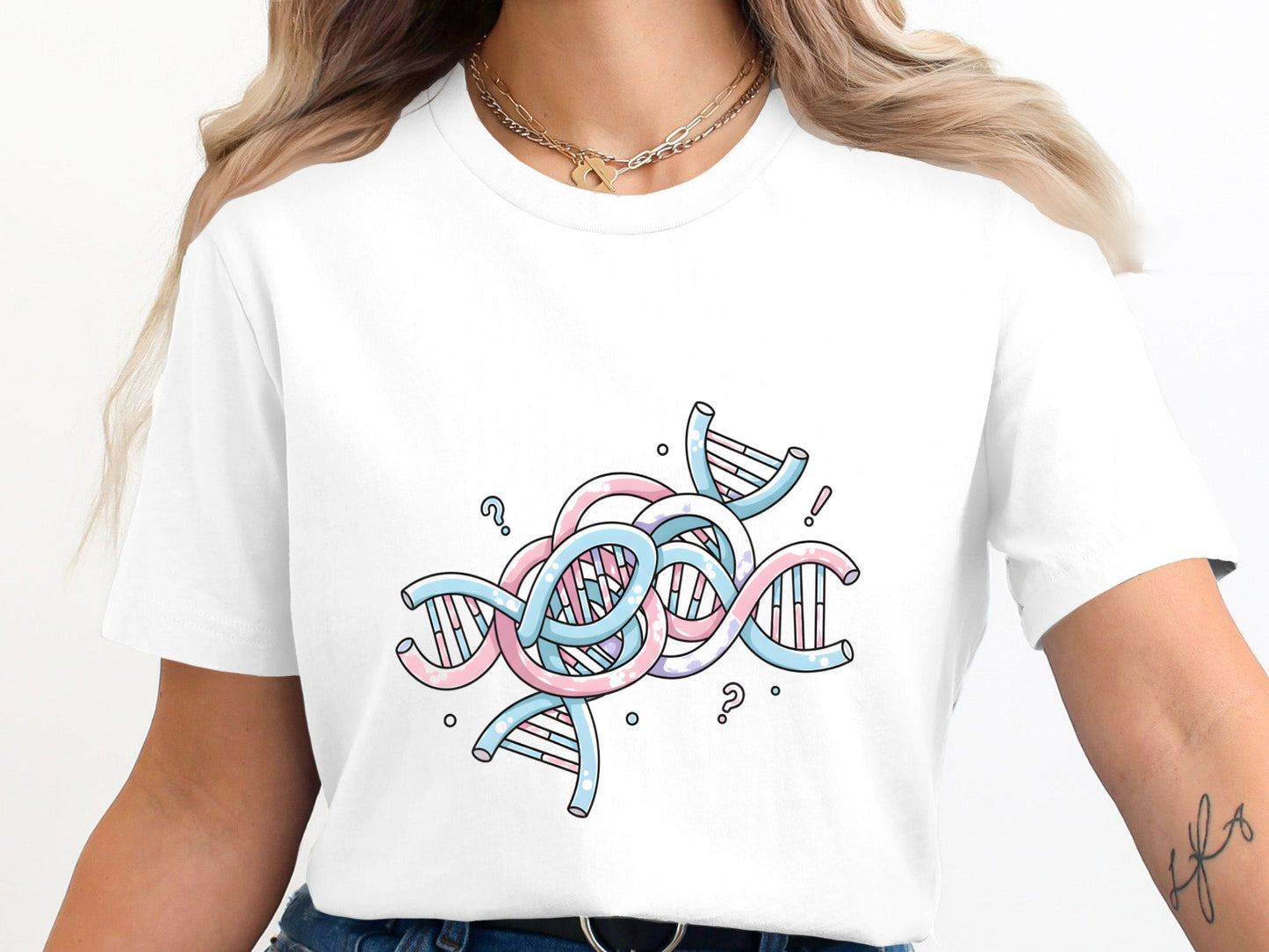 Tangled DNA Strands T-Shirt - Genetic Abstract Science Art