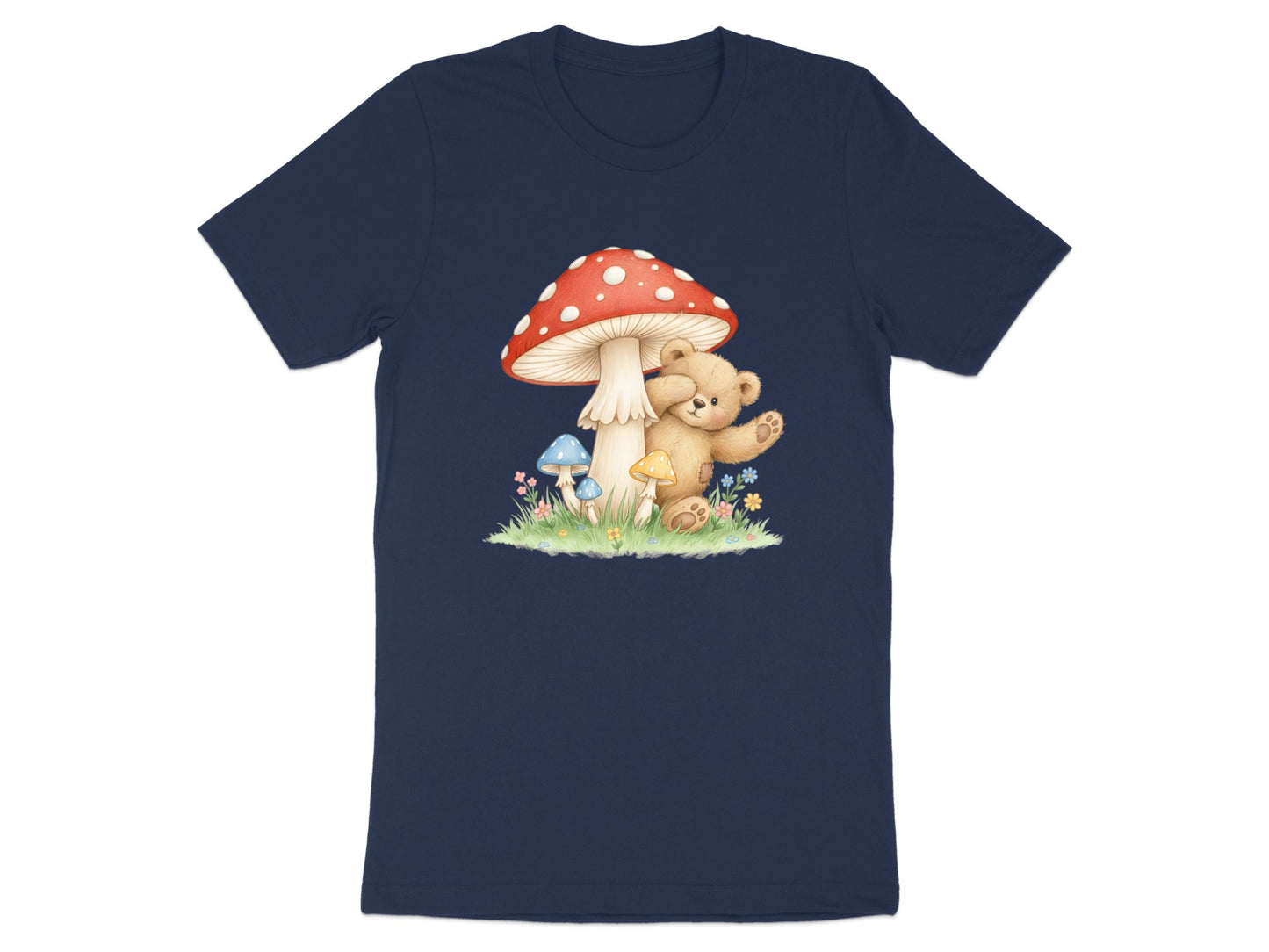 Cute Teddy Bear & Magic Mushroom Graphic Tee