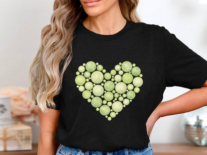 Tennis Ball Heart Graphic T-Shirt