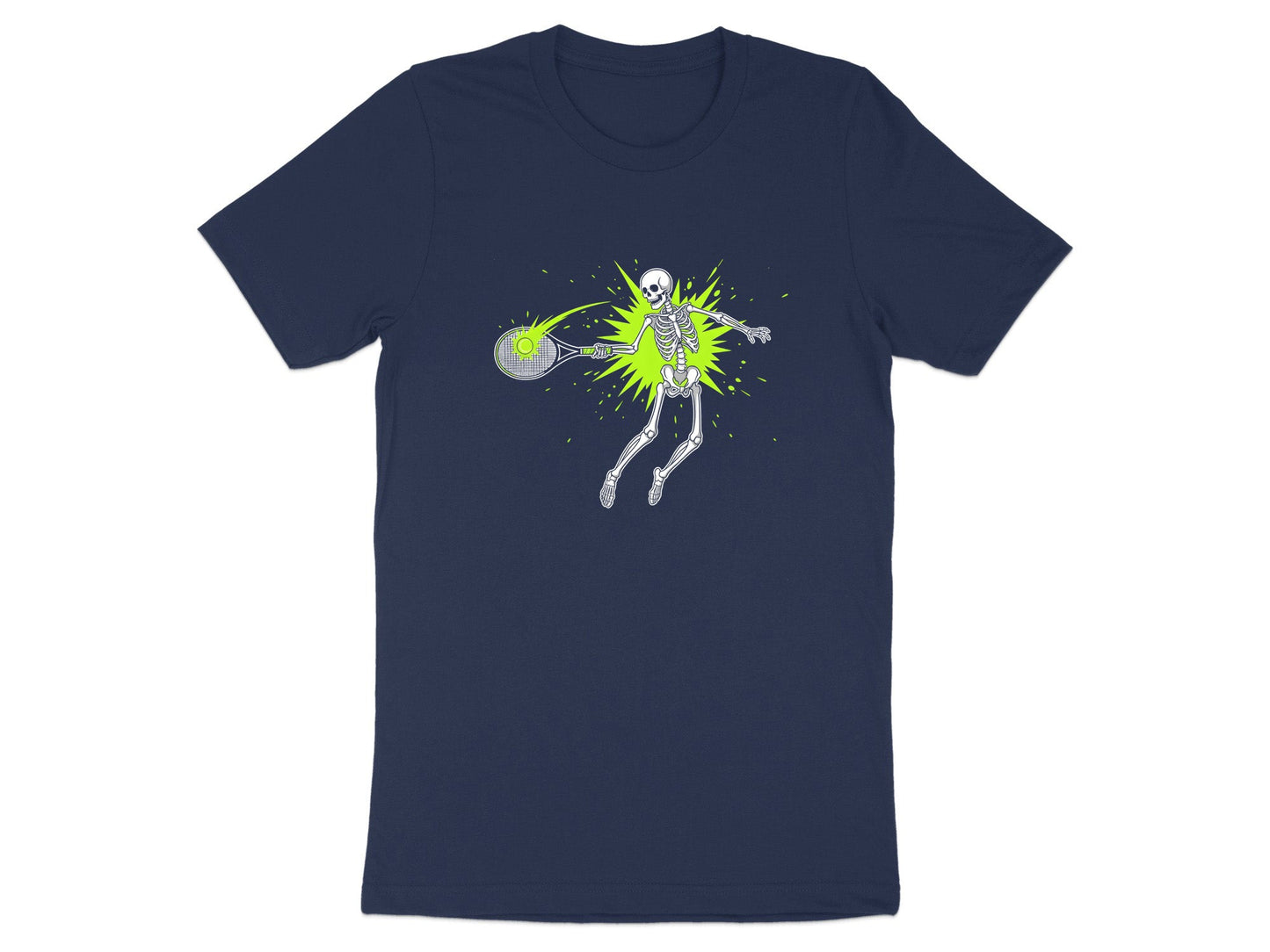 Skeleton Tennis Smash Graphic T-Shirt