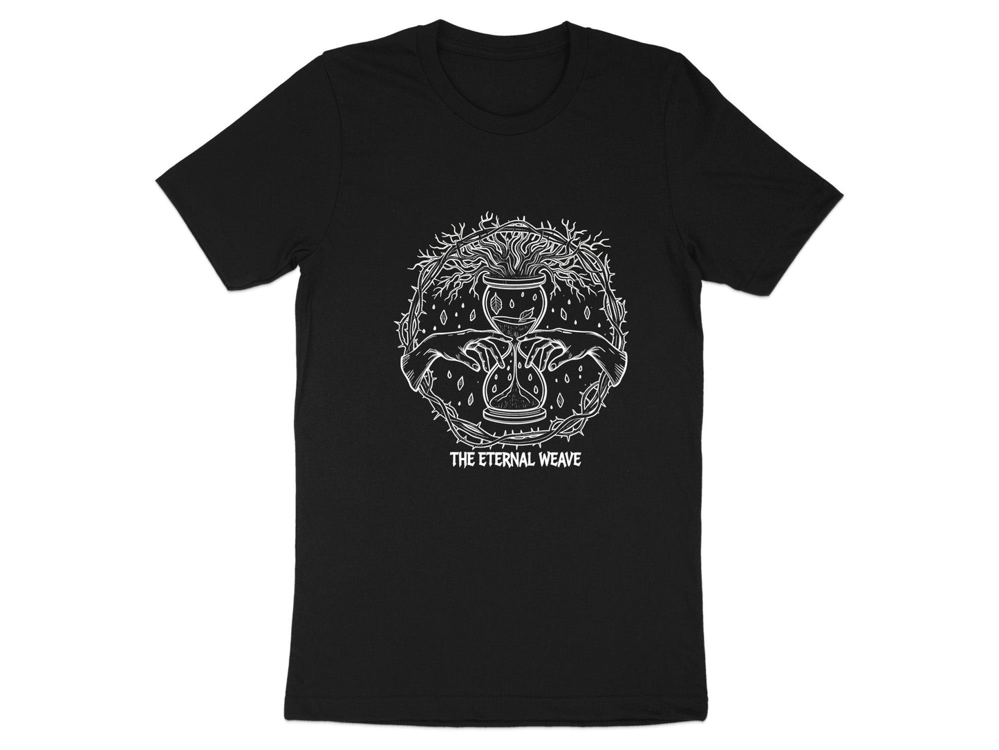 The Eternal Weave Hourglass T-Shirt - Mystical Line Art Tee