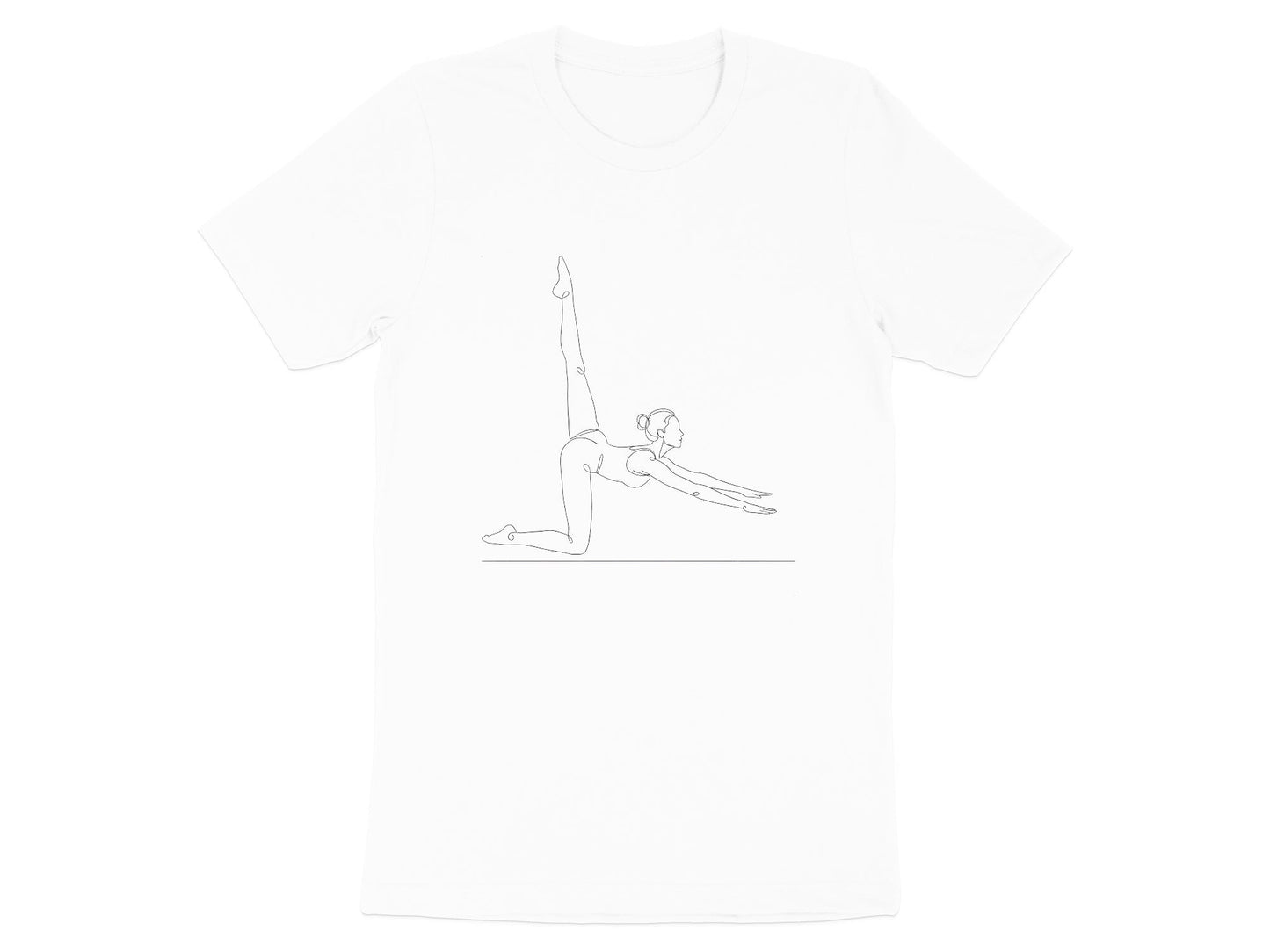 Minimalist Line Art Pilates Pose T-Shirt