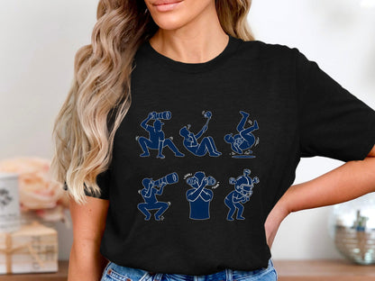 The Many Poses of a Photographer T-Shirt